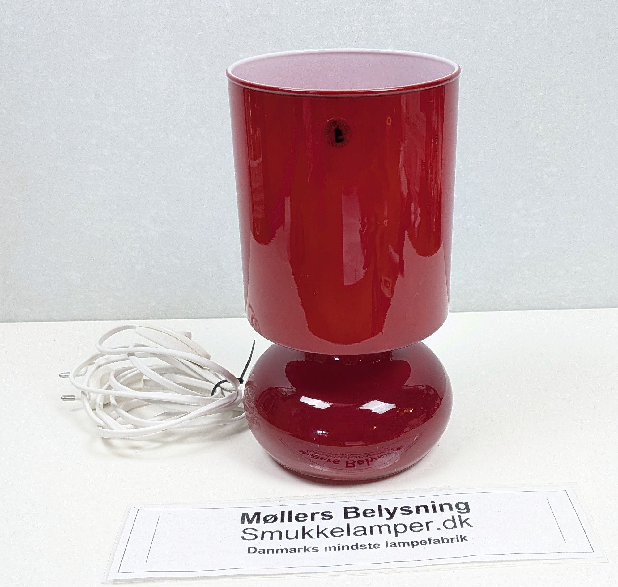 LYKTA. Svensk mundblæst design lampe i mørk RØD. Lanterne. Stykpris – produktbillede 3 – Vintage Lamper
