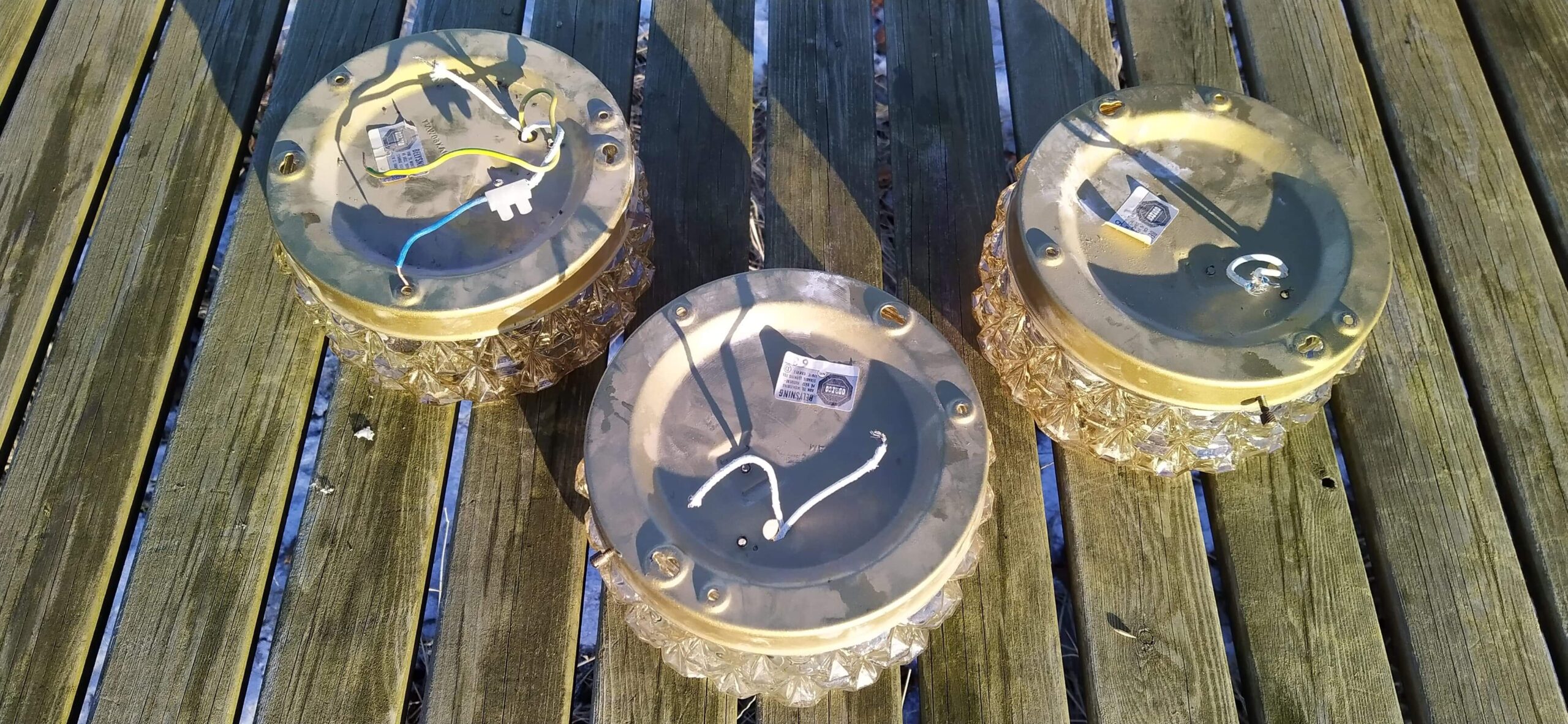 3 ens diamant plafonder. Sjældent retro sæt til gangen. Sæt pris. Odreco plafond dansk design. – produktbillede 1 – Vintage Lamper