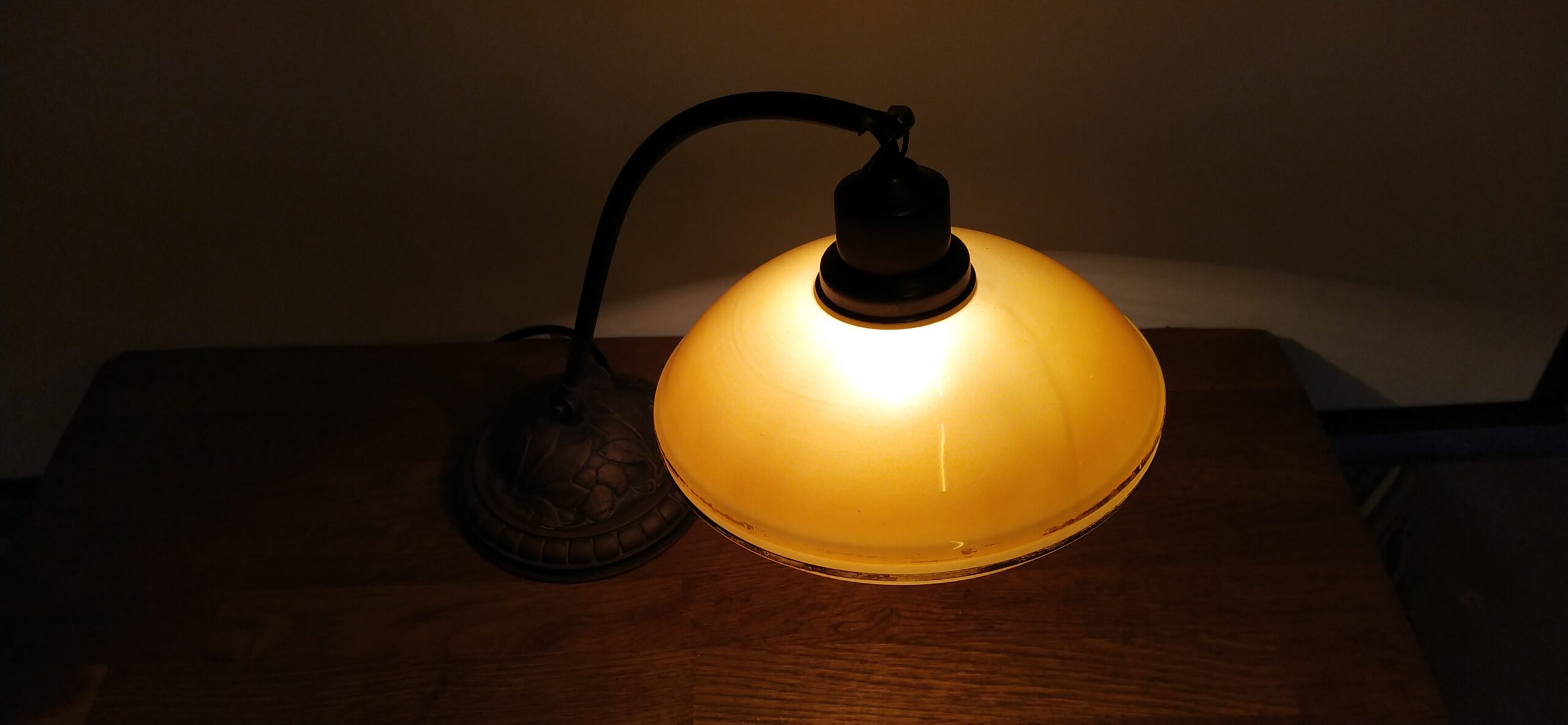 Antik unika skrivebordslampe i messing. Nyt el. – produktbillede 1 – Kontorlamper