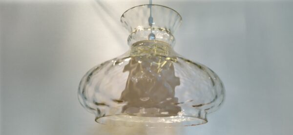 Holmegaard upcycled glaspendel. 24 cm. Nyt el.
