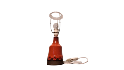 Keramik bordlampe i dansk design med nyt el. Holbæk model 549 i orange glasur.