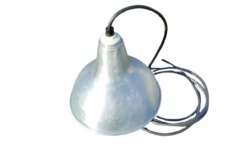 Rå retro pendel i aluminium. Nyt el