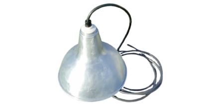 Rå retro pendel i aluminium. Nyt el