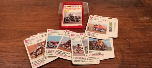 Firkort – kvartet kort med Motorcykler. Sjældent sæt