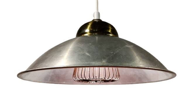 Custum made lampe fra antik Thermik 460 varmeapparat. Unika vare med helt nyt el. 34 cm. Upcycled.