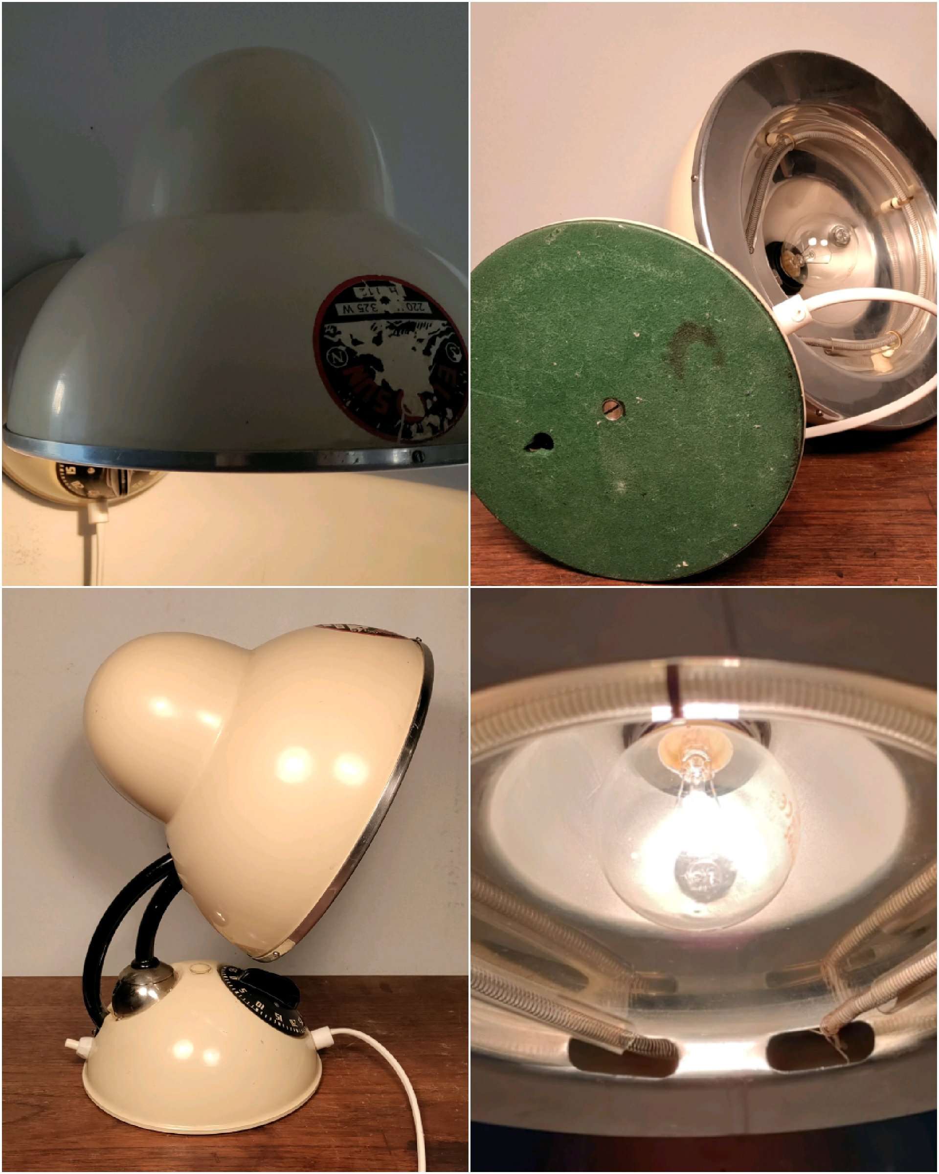 Smuk retro væglampe med helt nyt el. Upcycled. – produktbillede 3 – Rafińerede Væglamper