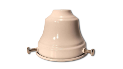Standard 6,1 cm Lampeglas holder med 3 skruer. Glaslampe ophæng i HVID stål - Læs mere.