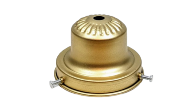 Mellemstor 8,4 cm lampeglas holder med 3 skruer. Glaslampe ophæng i stål - med top. GULD Læs mere.