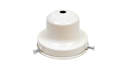 Mellemstor 8,4 cm lampeglas holder med 3 skruer. Glaslampe ophæng i stål - med top. HVID Læs mere.