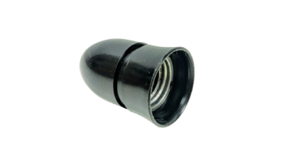 Antik E27 bakelit fatning. SORT. 57 mm lang.