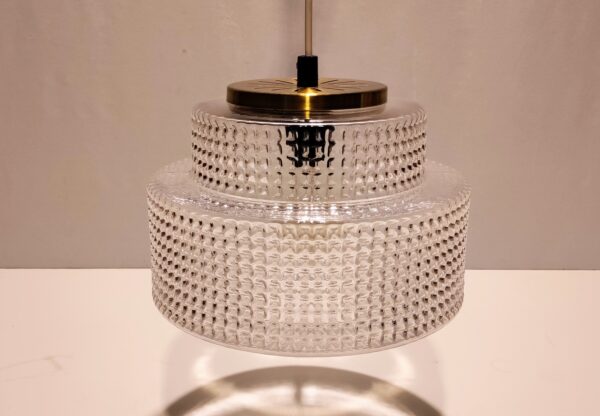 Eksklusiv glas retro loftlampe. Alt el er nyt. Messing ophæng. 25 cm i diameter. 20 cm høj.