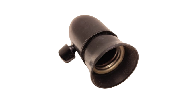 Antik bakelit fatning E27. Med 360 grader dreje afbryder. Brun – Antikke originale fatninger
