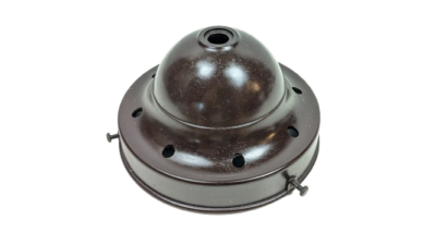 Antik bakelit glasholder. Sort. Passer til lampeglas med gribekant mellem 9,3 -10,3 cm.