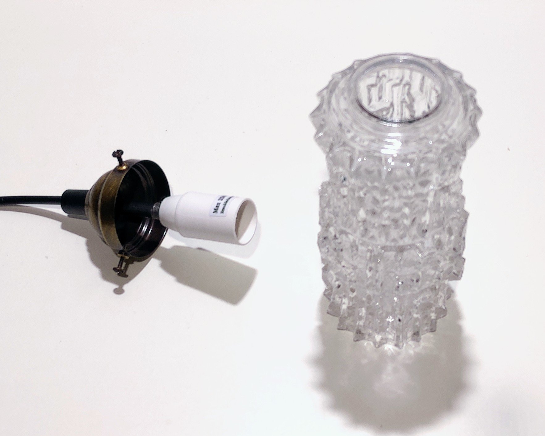 Eksklusiv dansk hjørne pendel i klart glas. Ø7,5. Nyt el m.m. Læs mere. – produktbillede 2 – Loftlamper
