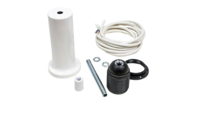 Lampe monterings kit top - komplet sæt uden lampe glas. Soft white lakeret og hvid