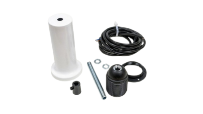 Lampe monterings kit top - komplet sæt uden lampe glas. Soft white lakeret og sort