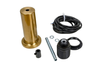 Lampe monterings kit top – komplet sæt uden lampe glas. Messing lakeret og sort