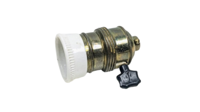 Antik bronze legeret E27 fatning med 360 grader afbryder.