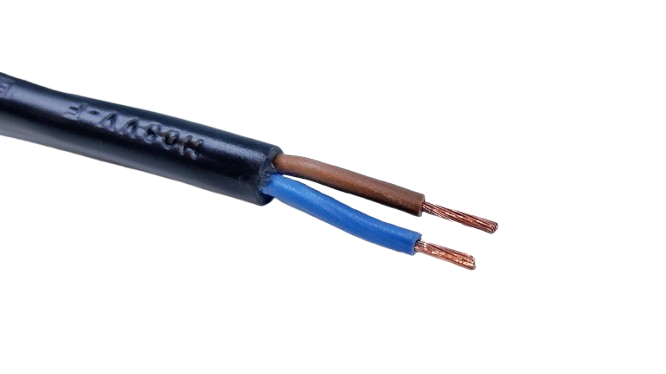 2,5 meter ny RUND sort ledning til loftlamper. 2×0,75 mm. 230V. Ende afisoleret. Klar til brug. Læs mere.