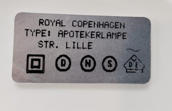 Royal Copenhagen Holmegaard apoteker bordlampe. Model: lille. Klargjort til le Klint skærm eller lign. Delvist nyt el.Læs mere .