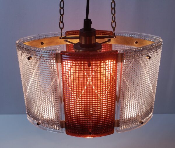 Sjælden Vitrika loftlampe fra 1960. Ny el. Glas, palisander og messing. Danish design. 30 cm lang. Læs mere
