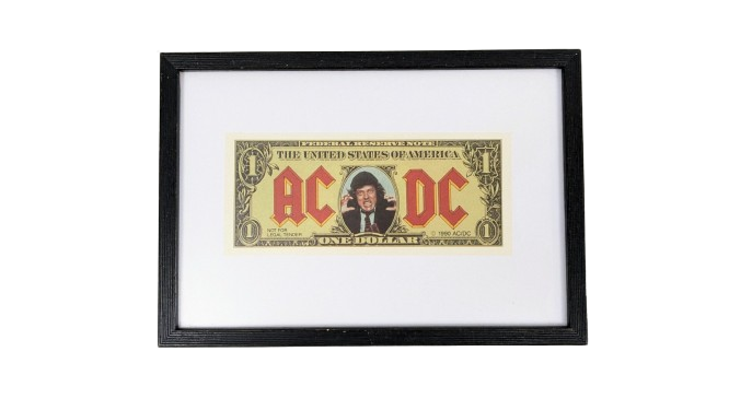 Original AC/DC One dollar seddel fra 1990. Vintage collection. Samle ...