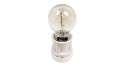 Antik E27 fatning i porcelæn til væg eller loft montering. Ø48 mm. 60 mm høj