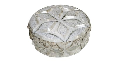 Stort plafondglas reservedel. Ø25 cm. Gribekant 175 mm. Smoked glass.