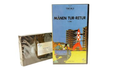 Klassisk Film VHS - TINTIN Månen tur retur - Ny og ubrugt. Original VHS kassettebånd.