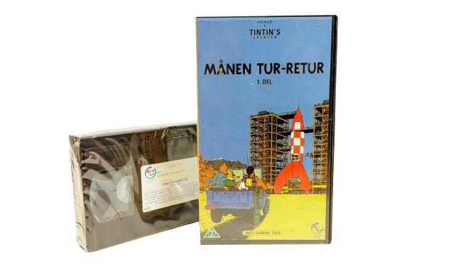 Klassisk Film VHS – TINTIN Månen tur retur – Ny og ubrugt. Original VHS kassettebånd.