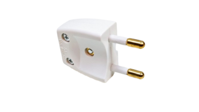 Ny hvid stikprop hanstik til bordlamper m.m.  230V Læs mere.