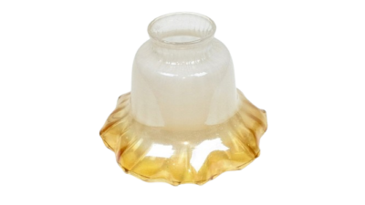 Antik flange glas slørglas med karamel kant. Gribekant 57 mm