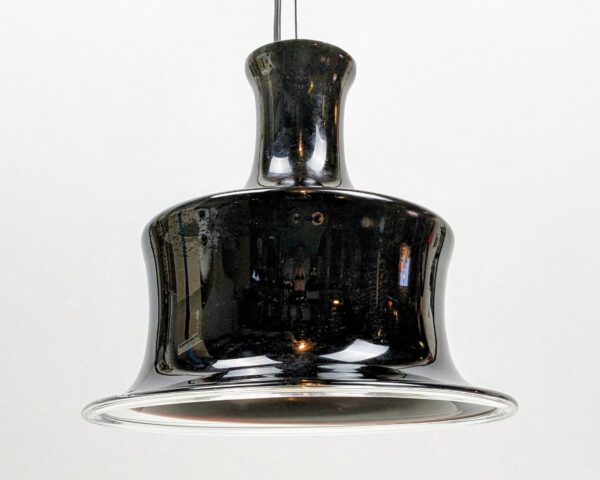 Holmegaard Sonate lampe Ø27. Design Michael Bang 1980. Nyt el. Aubergine farvet glas.