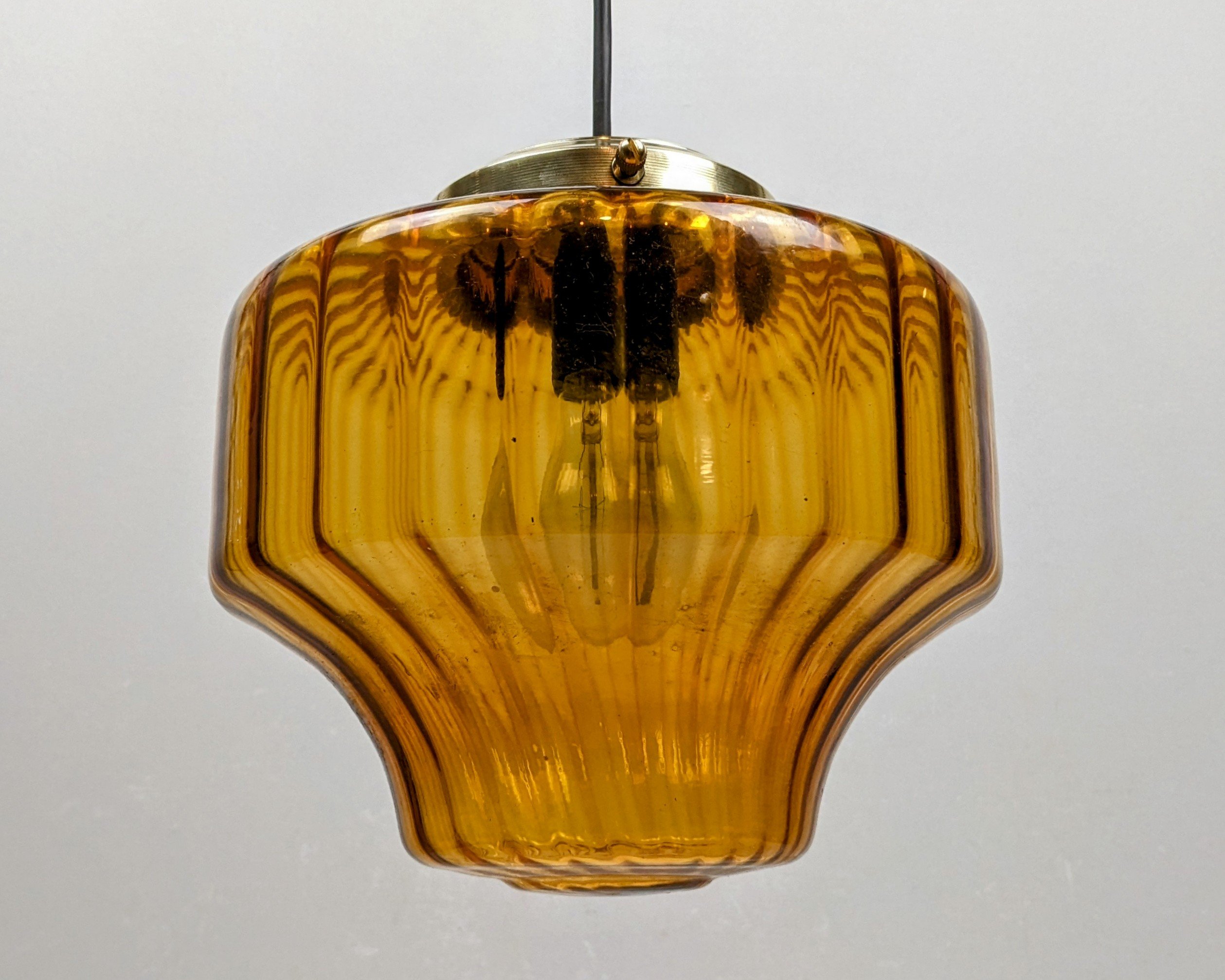 Danish redesign upcycling 1970. E.S.Horn glas Ø22. Alt el. er nyt. Unika lampe.