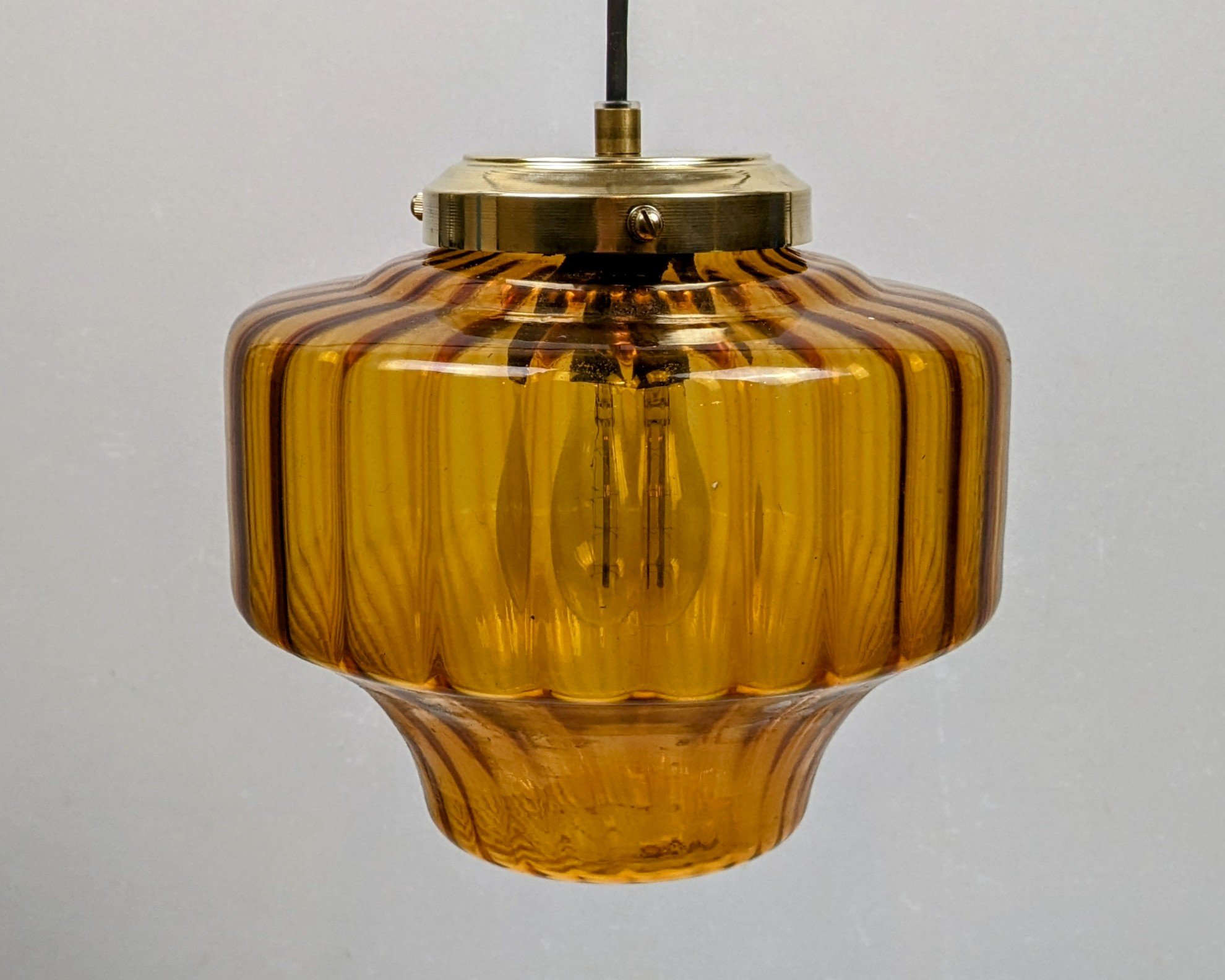 Danish redesign upcycling 1970. E.S.Horn glas Ø22. Alt el. er nyt. Unika lampe.