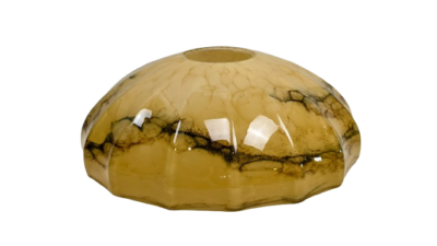 Antik marmoreret paraply glas til lysekrone eller lampe projekt. Reservedel. Ø19