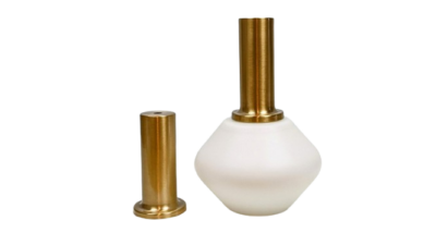 Pendeltop pulverlakeret messing lak. (nye) Til Orrefors glas med hul m.m. Højde 120 mm. Reservedel.