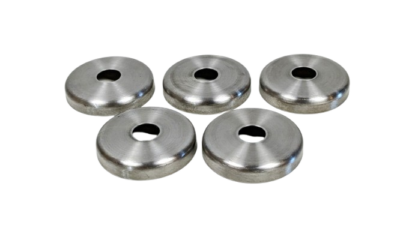 Endeplade stål med 13 mm Center hul. Diameter 50 mm. Lysekrone afslutning.