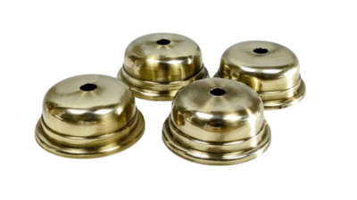 Messing top. 1960. Ubrugte. Grovpoleret, lampetop eller lampe bund. Ø71