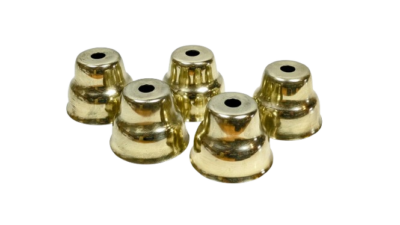 Messing top. 1960. Ubrugte. Lysekrone, lampetop/lampe bund. Højde 43 mm. Ø55 mm