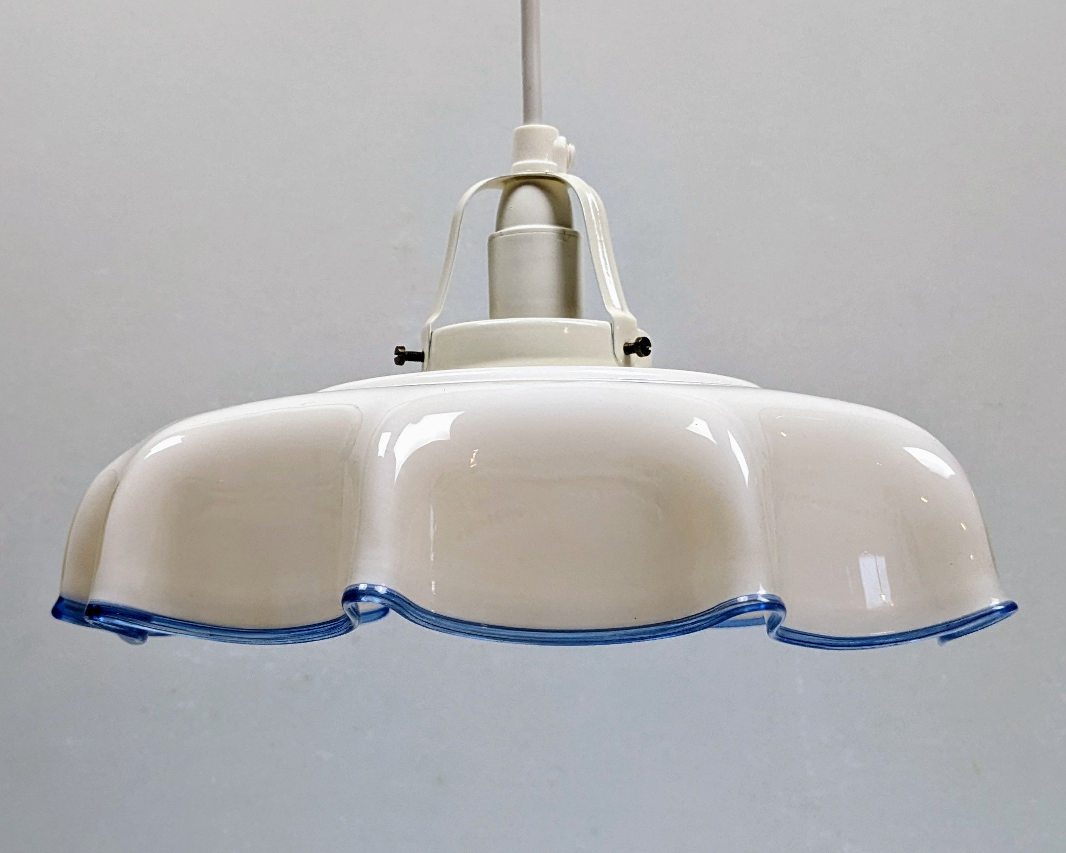 Charmerende svensk opalglas køkken lampe fra 1950. Restored. Nyt el. Ø26. - Billede 2