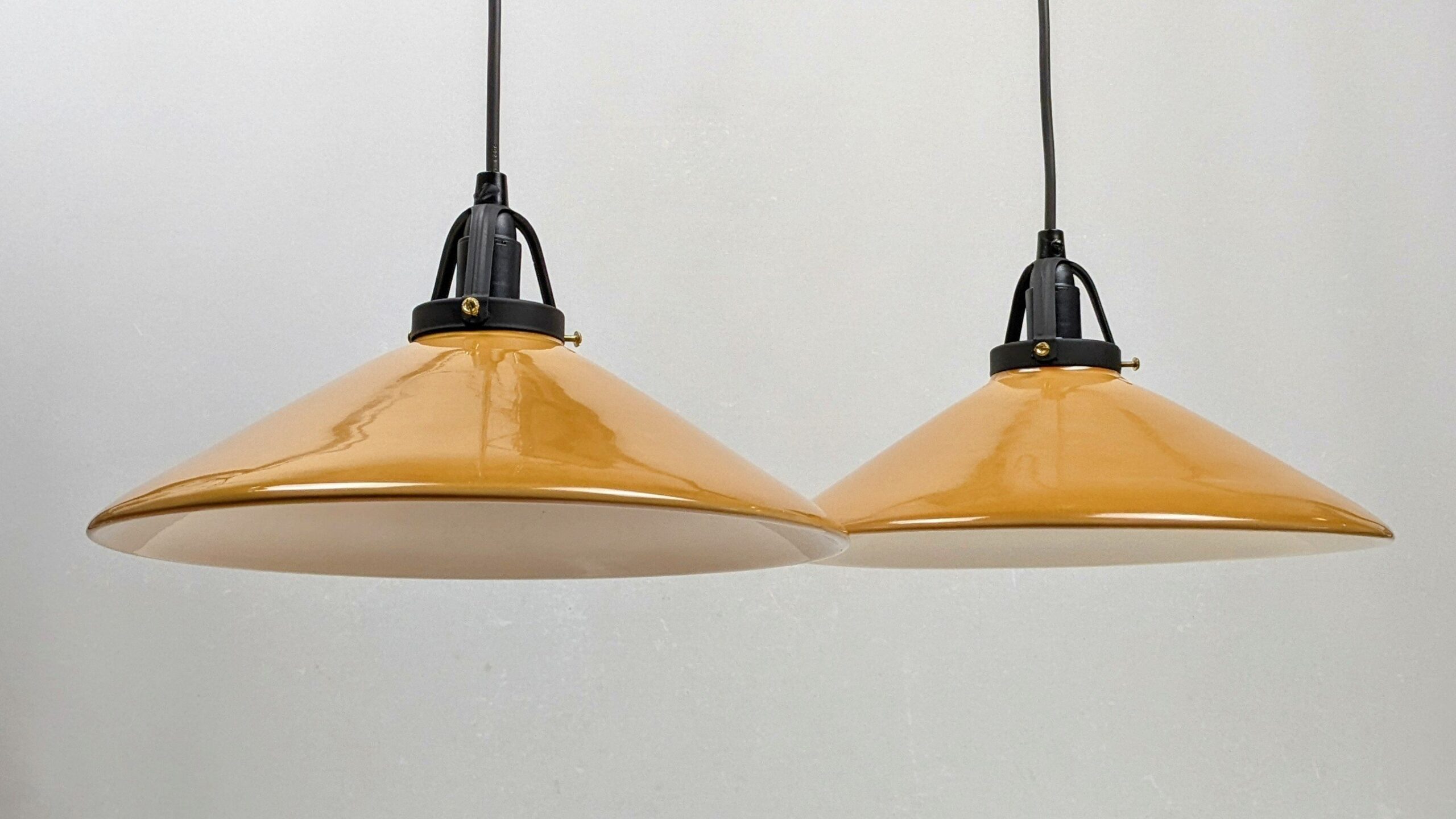 Sæt med 2 store danske J.Sommer keramik lamper. Nyt el og ophæng. Redesign. Ø30 - Billede 2