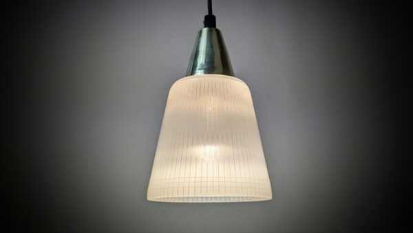 Custom made vintage lampe 1960 glas. El og ophæng er nyt.  Ø14,5