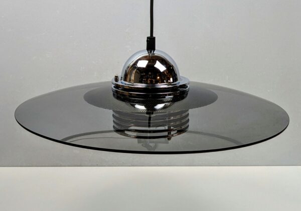Svensk krom design af Jan-Eskil Eskilsson – Belid loftlampe 1970. Ø48. Nyt el.
