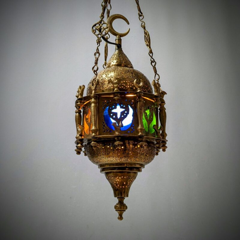 Antik restored Osmannisk loftlampe. Særdeles flot stand. Nyt el. Messing. Læs mere.