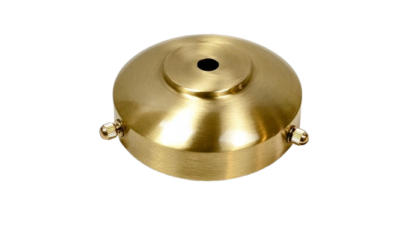 Elegant poleret glasholder i messing. Til lampeglas med gribekant ml. 76-82  mm