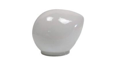 Special dråbeformet lampeglas hvid opal med 78 mm gribekant. Ø135 mm