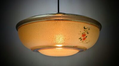 Stor Antik loftlampe 1940. Fuld restaureret. Nyt el. Ø33. Perfekt til hall, entre m.m