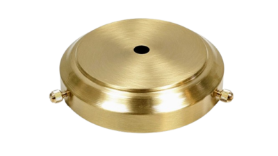 Elegant børstepoleret glasholder i messing. Til lampeglas med gribekant mellem 95 - 105 mm