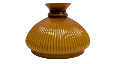 Vintage lampeglas. Karamel farvet. Reservedel. Ø29. Til 24 cm holder.
